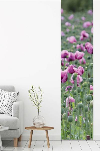 Flächenvorhang Mohnzauber in violett t, Schiebevorhang, Schiebegardine, modern, 60 cm breit, 2,65 m hoc